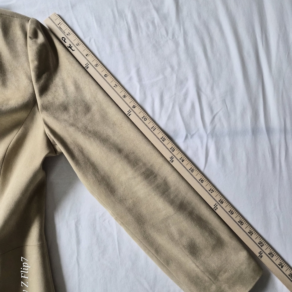 VTG Talbots Camel Wool Skirt Suit Set | 2-Piece Blazer & Midi Skirt | Size 14P - Picture 10 of 11